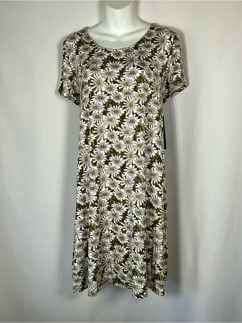 Architect Dress Size XLP Olive Green and White Daisy Midi Dress